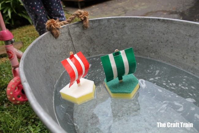 Sponge Boat Craft DIY Toy For Kids