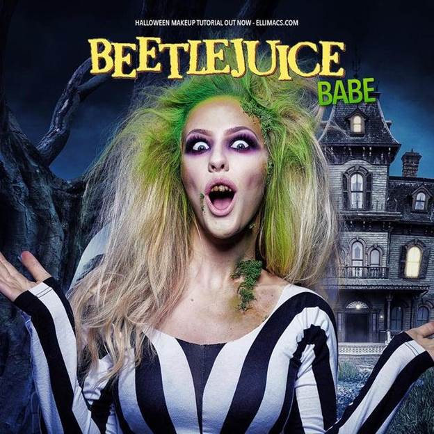 DIY Beetlejuice Babe Makeup