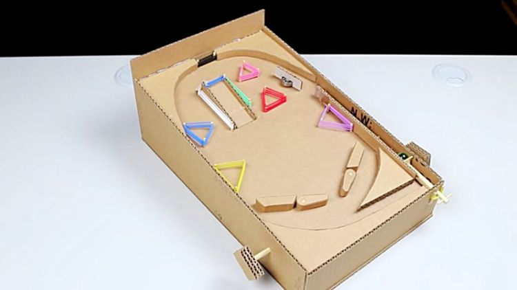 How To Make A Pinball Machine With Cardboard Box
