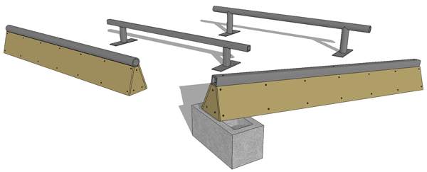 Wood And Steel Skate Rail