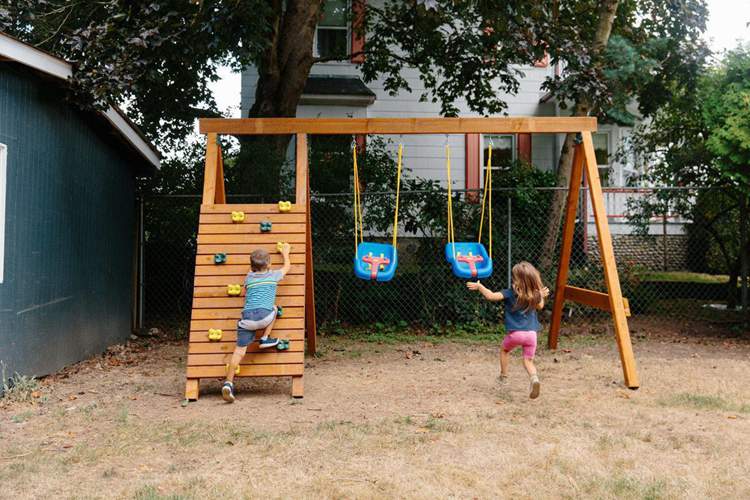 DIY Wooden Swing Set Frame