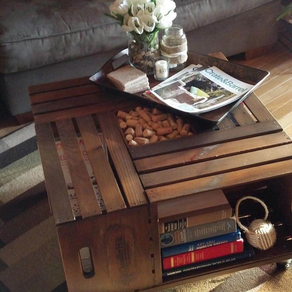 DIY Wine Crate Table