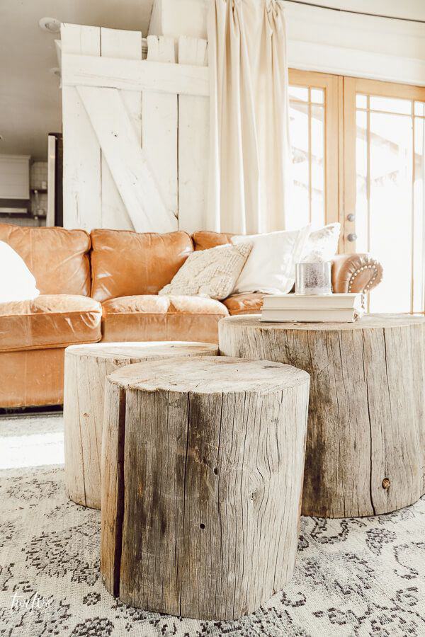 DIY Tree Stump Coffee Table