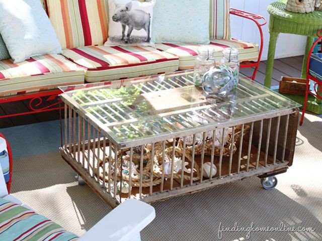 DIY Chicken Crate Coffee Table