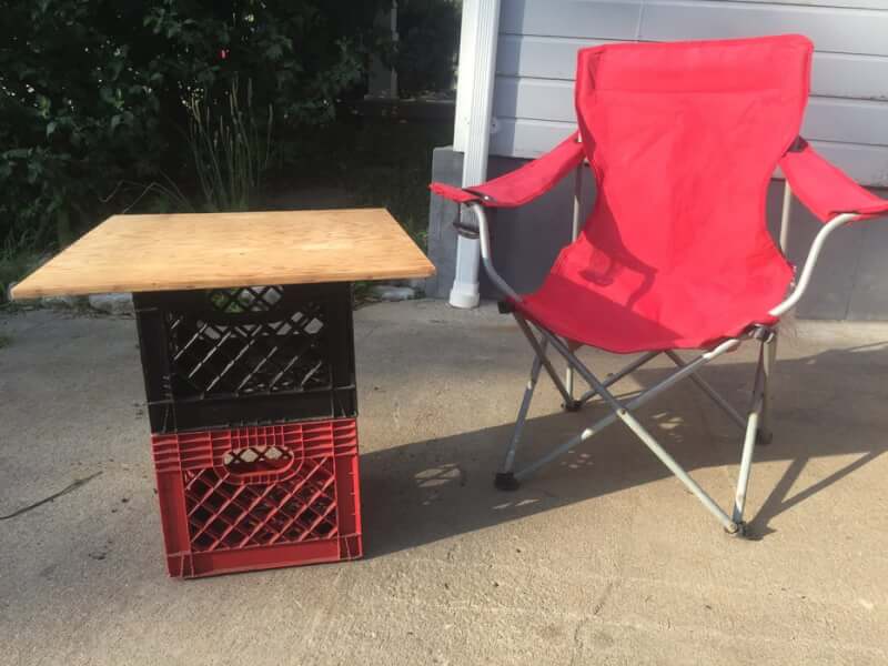 Milk Crate Table