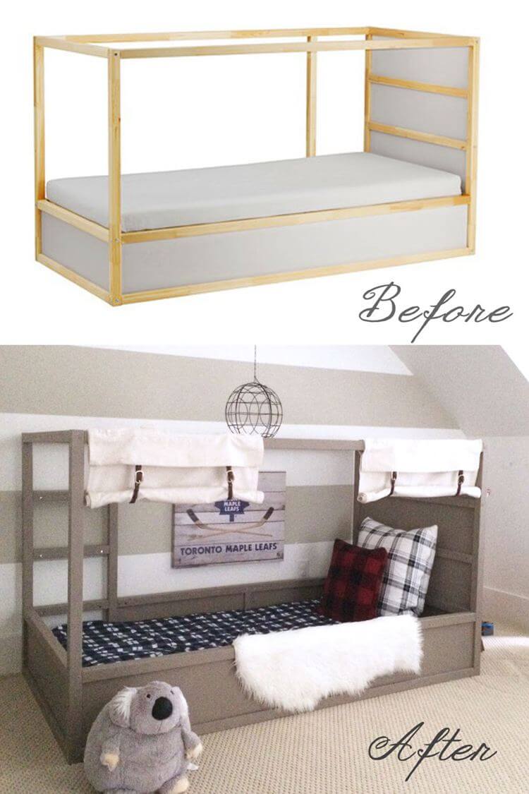 Bed with an Ikea Styled bed