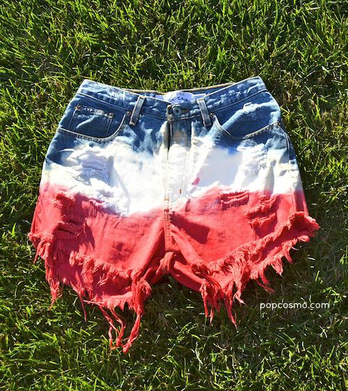 Dip Dyed American Flag Shorts