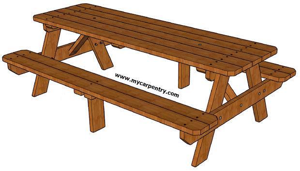 DIY 8 Foot Picnic Table