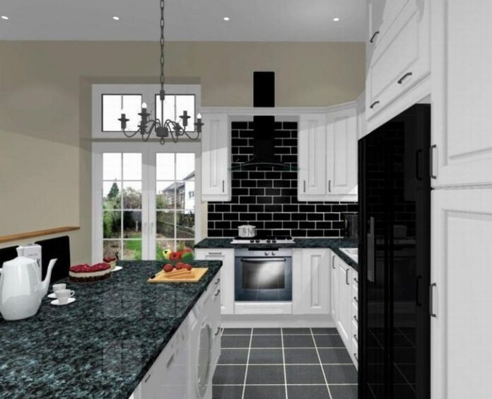 Black And White Small Kitchen Decor