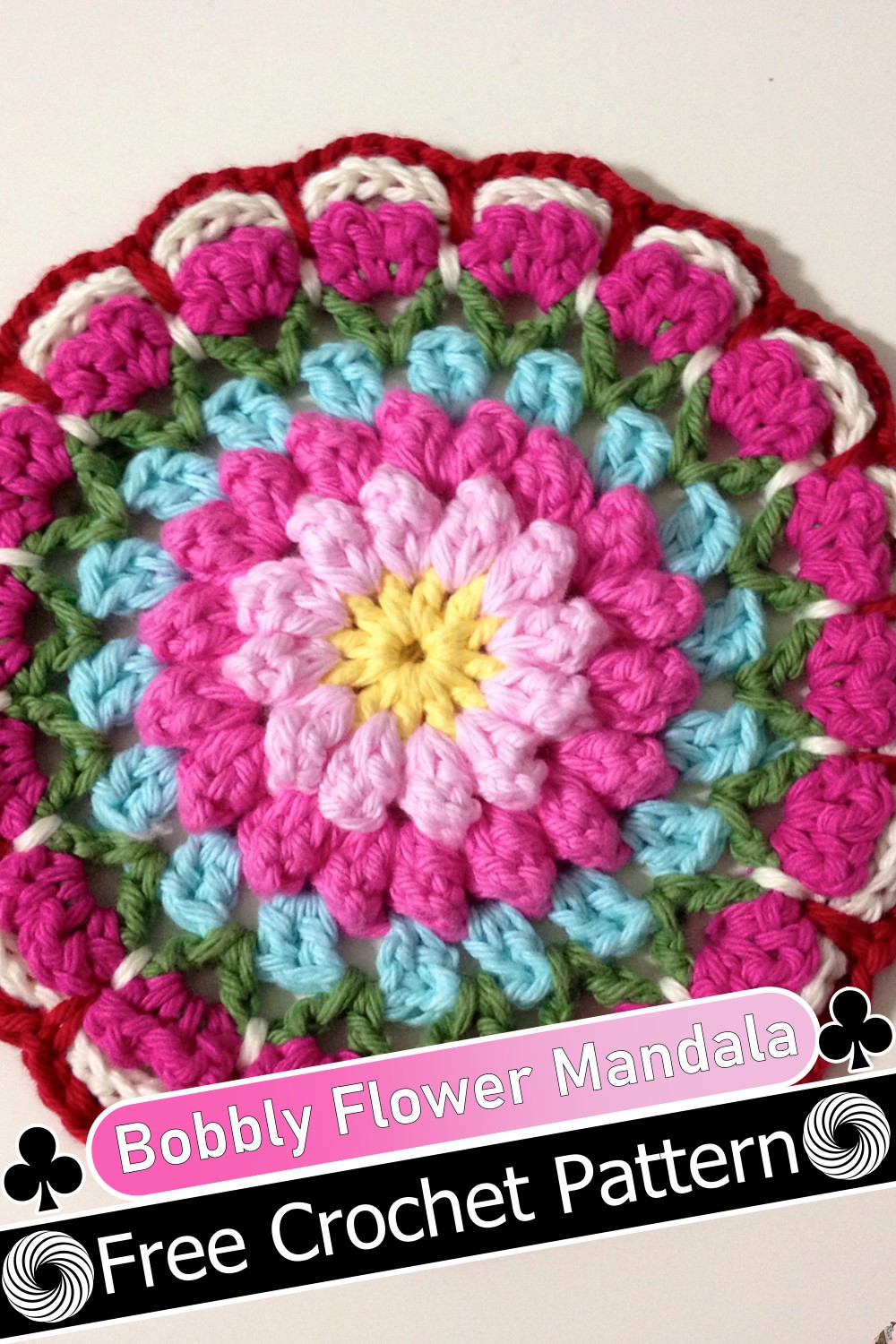 Bobbly Flower Free Crochet Mandala