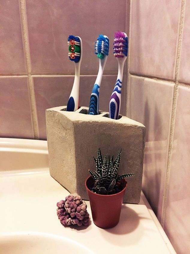 Cement Toothbrush Holder DIY