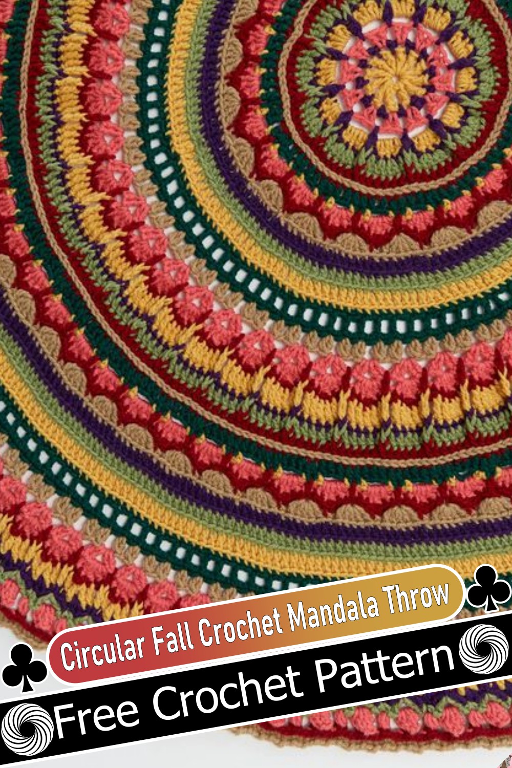 Circular Fall Crochet Mandala Throw