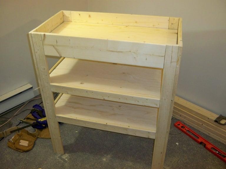 DIY Baby Change Table With Storage Shelves