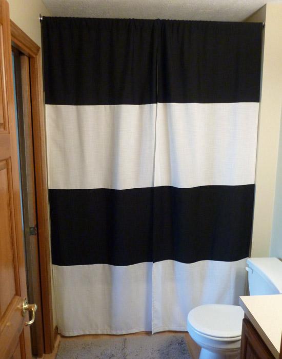 DIY Black And White Shower Curtain