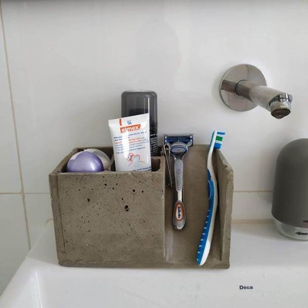 DIY Concrete Toothbrush Holder