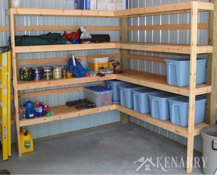 DIY Corner Storage Shed Shelves Garage