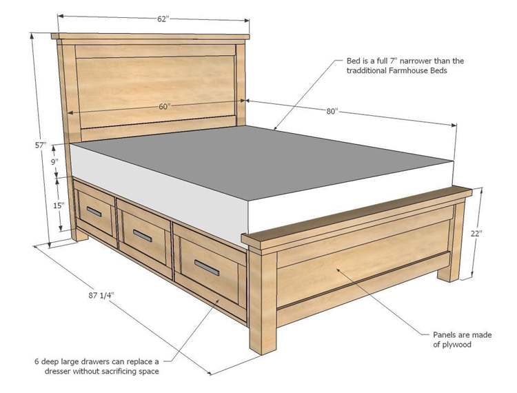 DIY Farmhouse Storage Bed