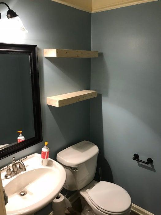 DIY Floating Shelves For Bathroom