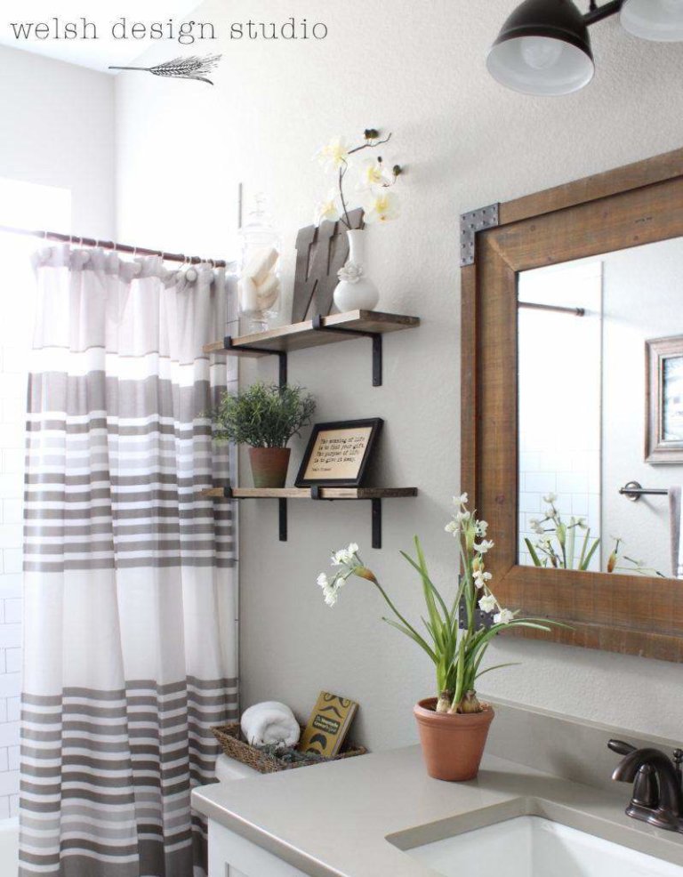 DIY Industrial Shelves For Bathroom