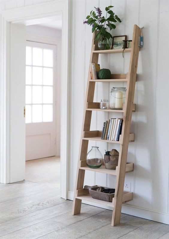 DIY Leaning Ladder Shelf