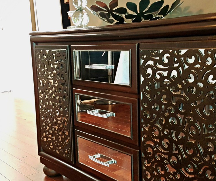 DIY Mirrored Sideboard From Dresser