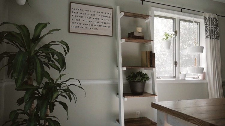 DIY Modern Ladder Shelf