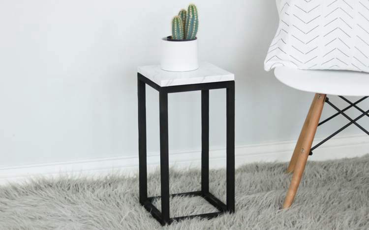 DIY Modern Marble Plant Stand