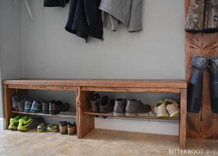 DIY Mudroom Bench With Shoe Storage