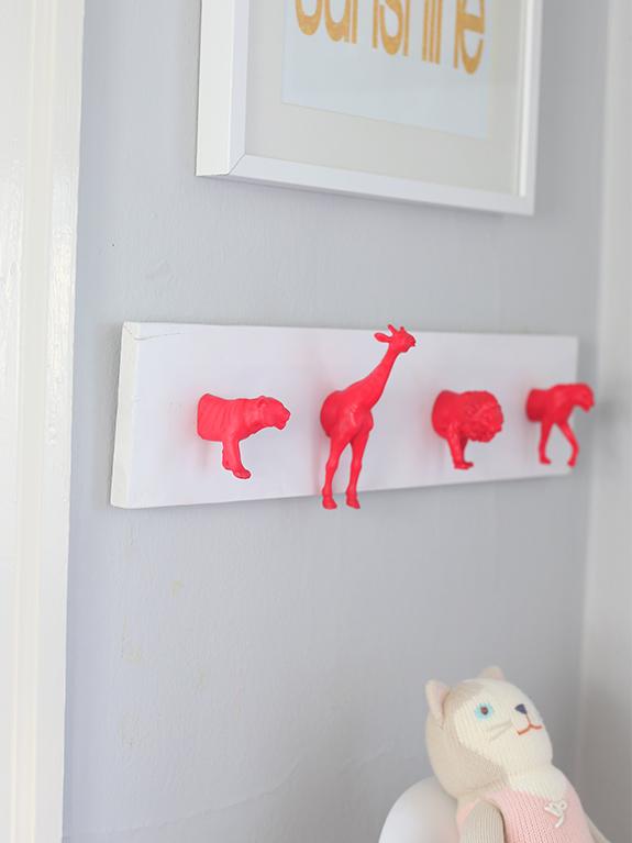 DIY Neon Nursery Wall Hooks