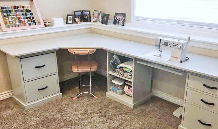 DIY Office Corner Desk