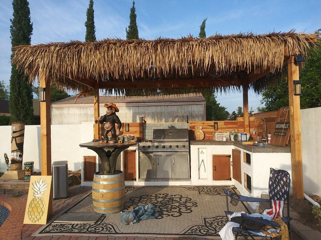 DIY Palapa Tiki Hut With Outdoor Kitchen