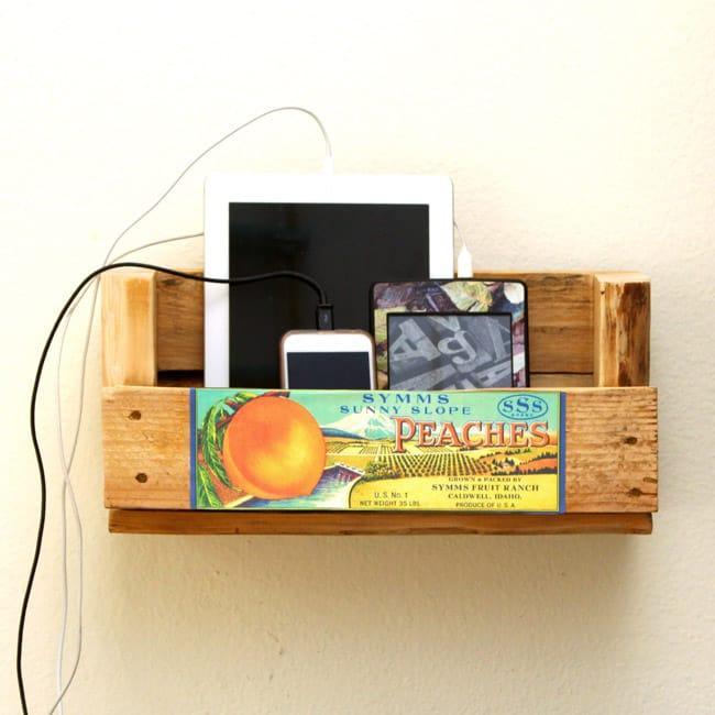 DIY Pallet Floating Shelf For Charging
