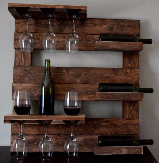 DIY Pallet Wood Glass Rack