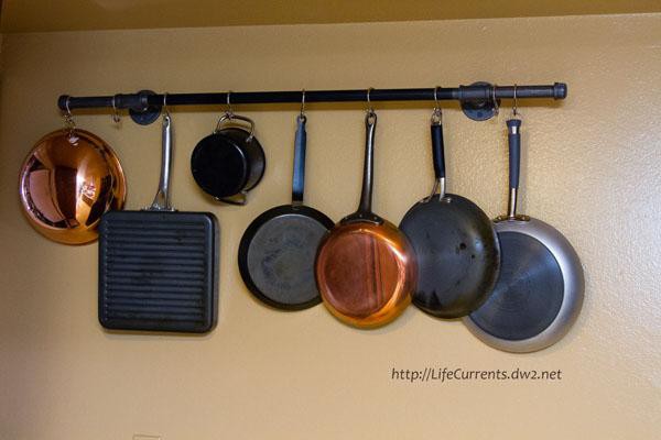 DIY Pot Rack With Pipes