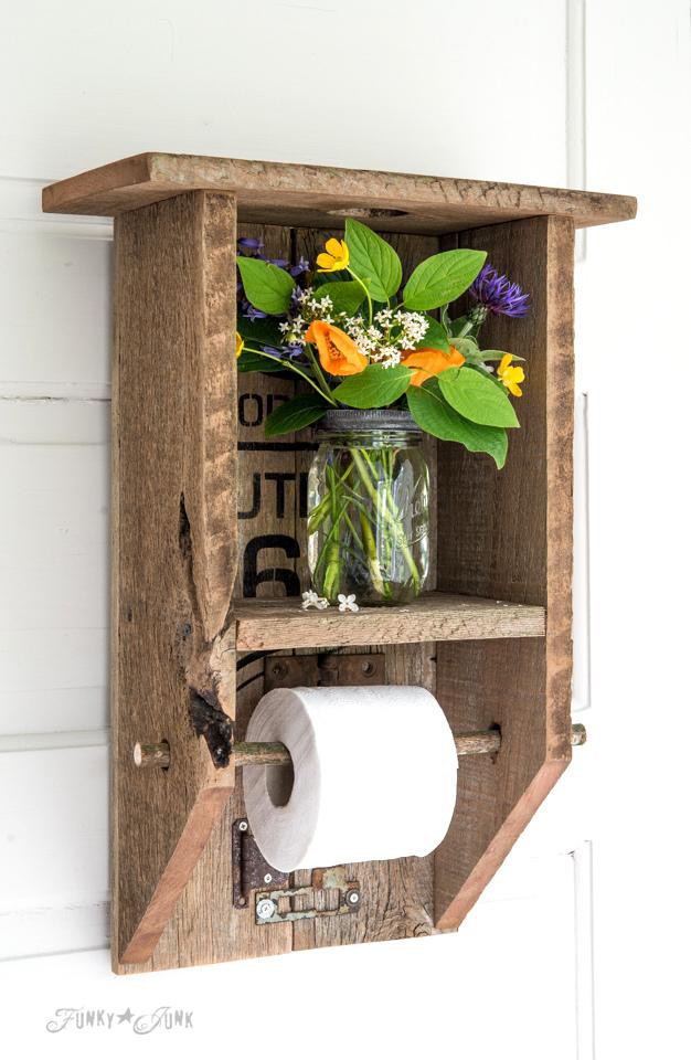 DIY Reclaimed Wood Toilet Paper Holder