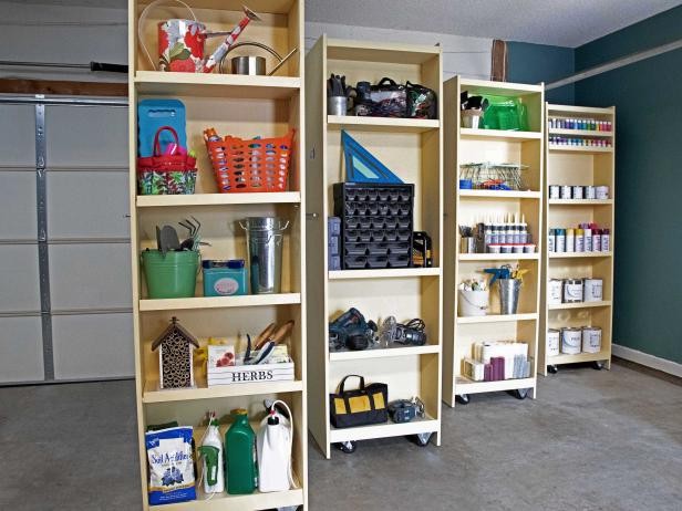 DIY Rolling Storage Shelves