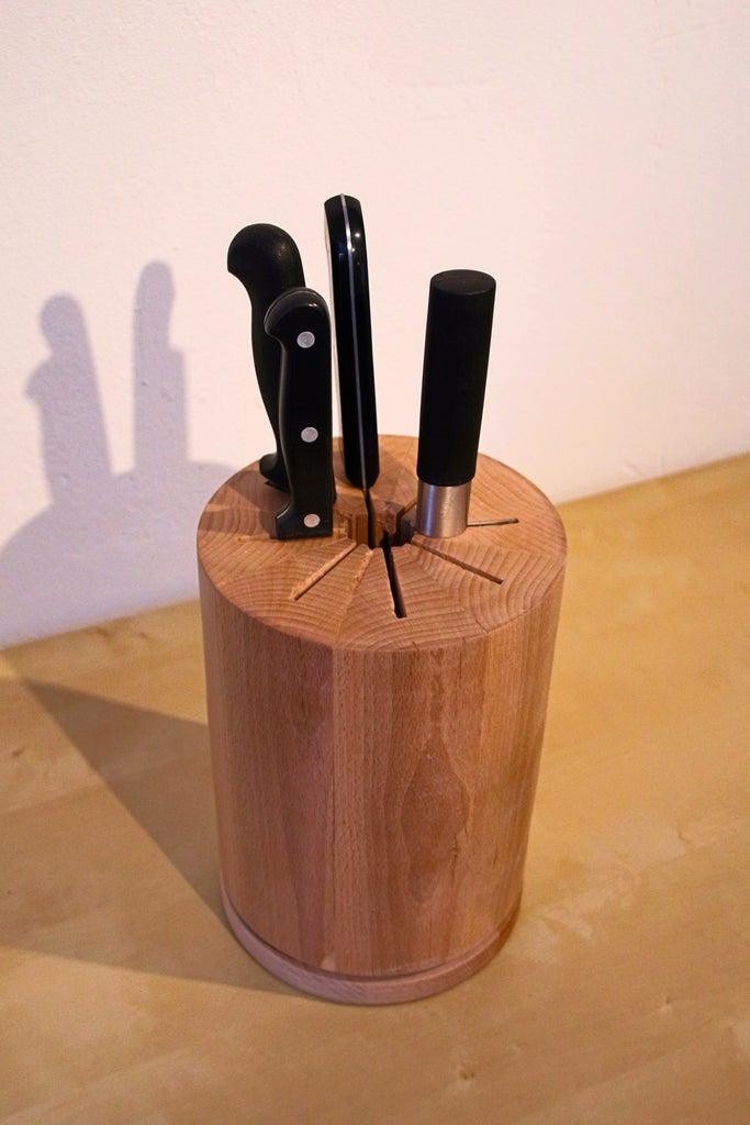 DIY Rotating Knife Block