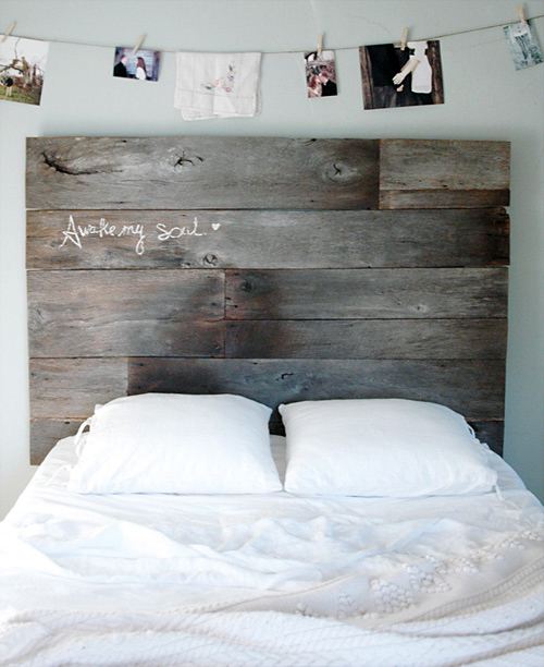 DIY Salvaged Barnwood Headboard