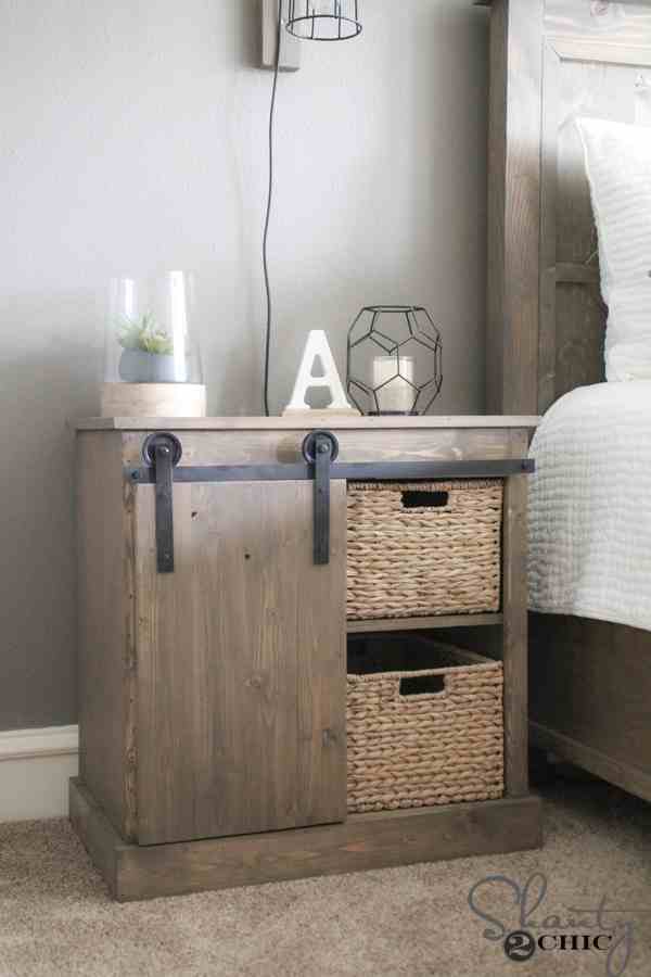 DIY Sliding Barn Door Nightstand