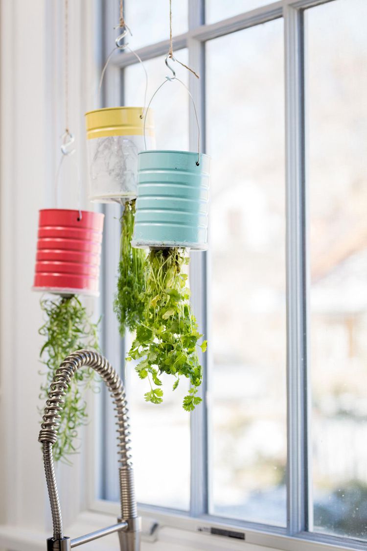 DIY Upcycled Hanging Herb Garden