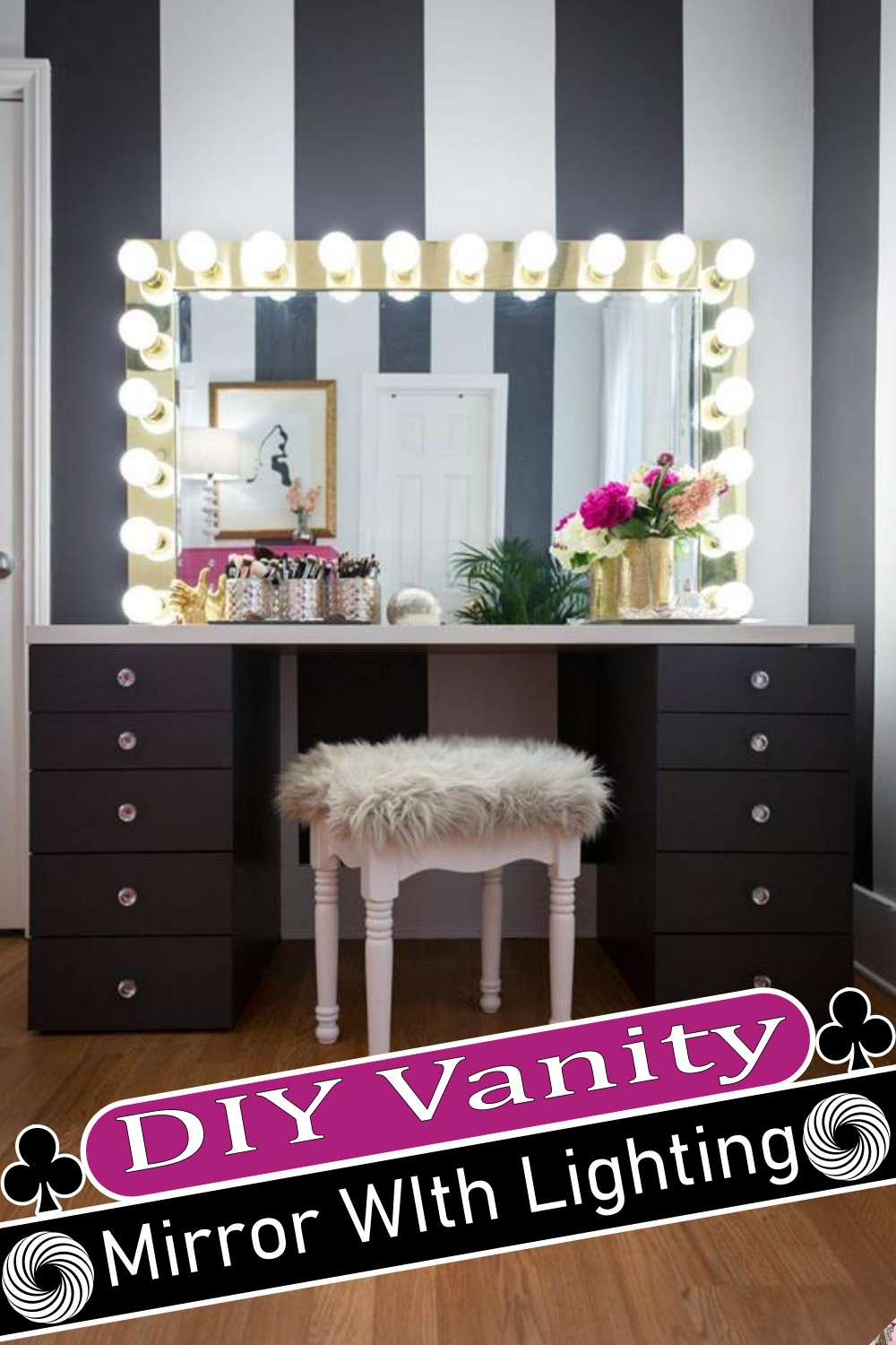 DIY Vanity Mirror WIth Lighting