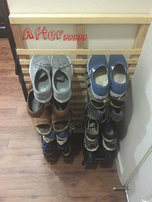 DIY Vertical Shoe Rack