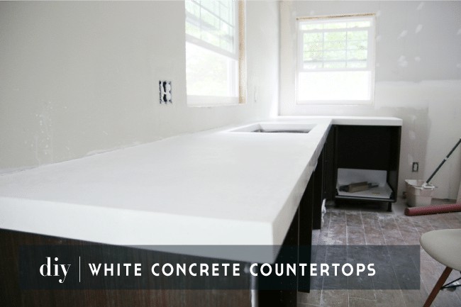 DIY White Concrete Countertop