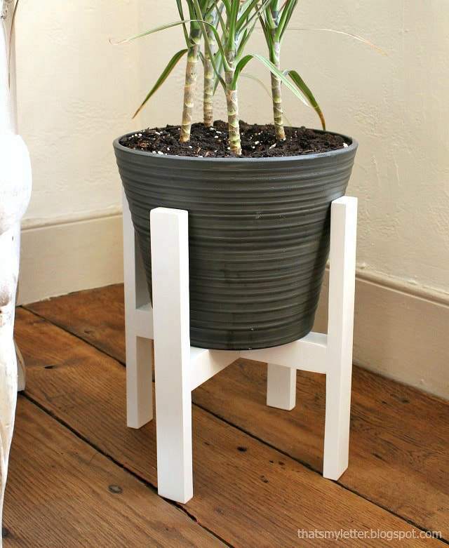 DIY White Plant Stand