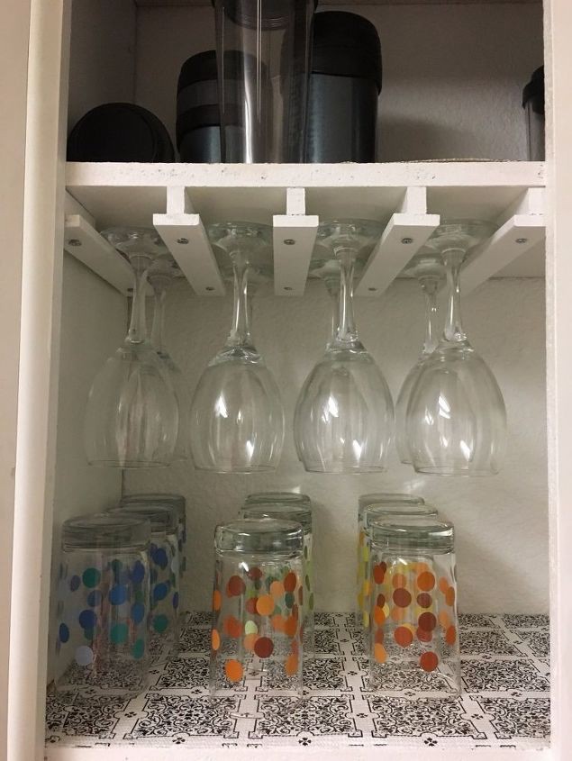 DIY Wine Glass Cabinet Rack