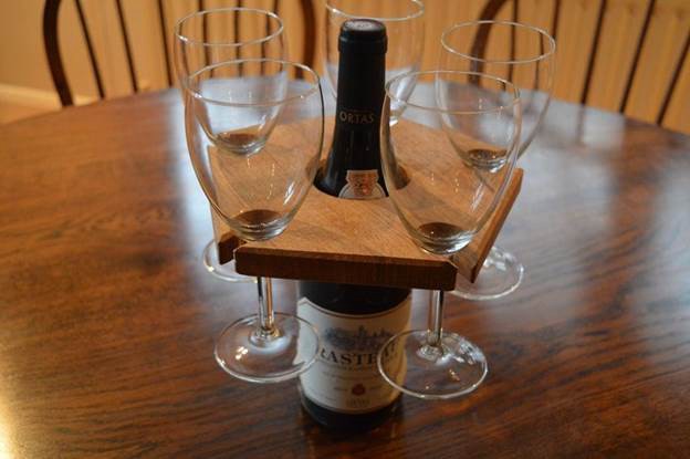 DIY Wine Glass Holder From White Oak