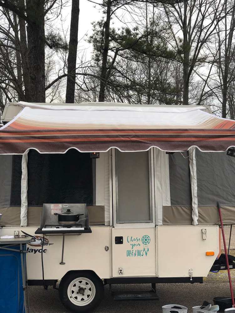 DIY camper awning for pop-up camper