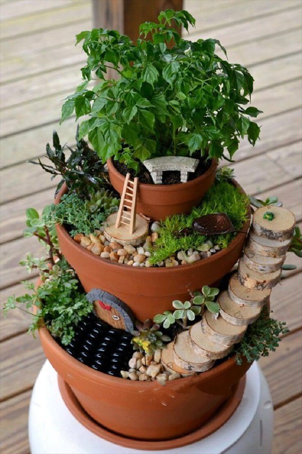 Fanciful Fairy House Flower Tower