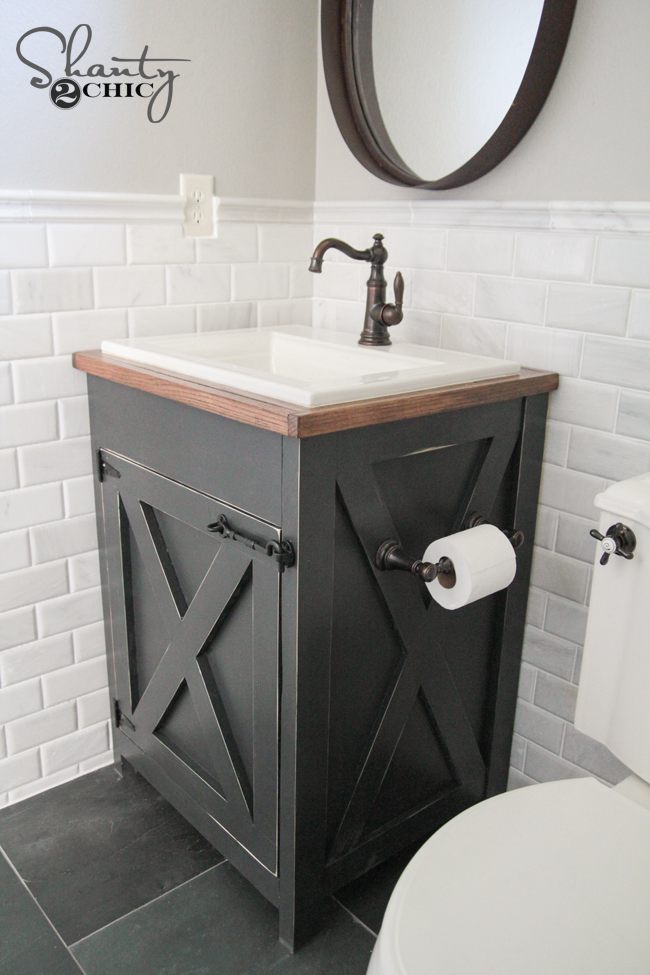 Farmhouse Bathroom Cabinet DIY