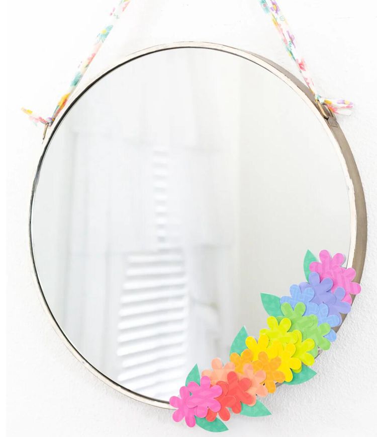 Flower Mirror Craft For Spring